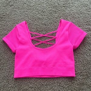 pink aeire seamless crop top